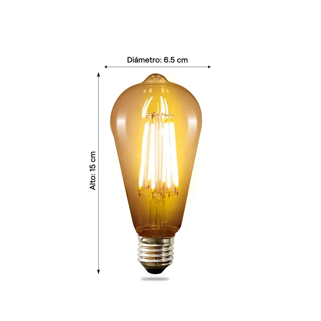 FOCO VINTAGE ST64 8W 3000K NACARADO 185-265V E27 OPALUX2