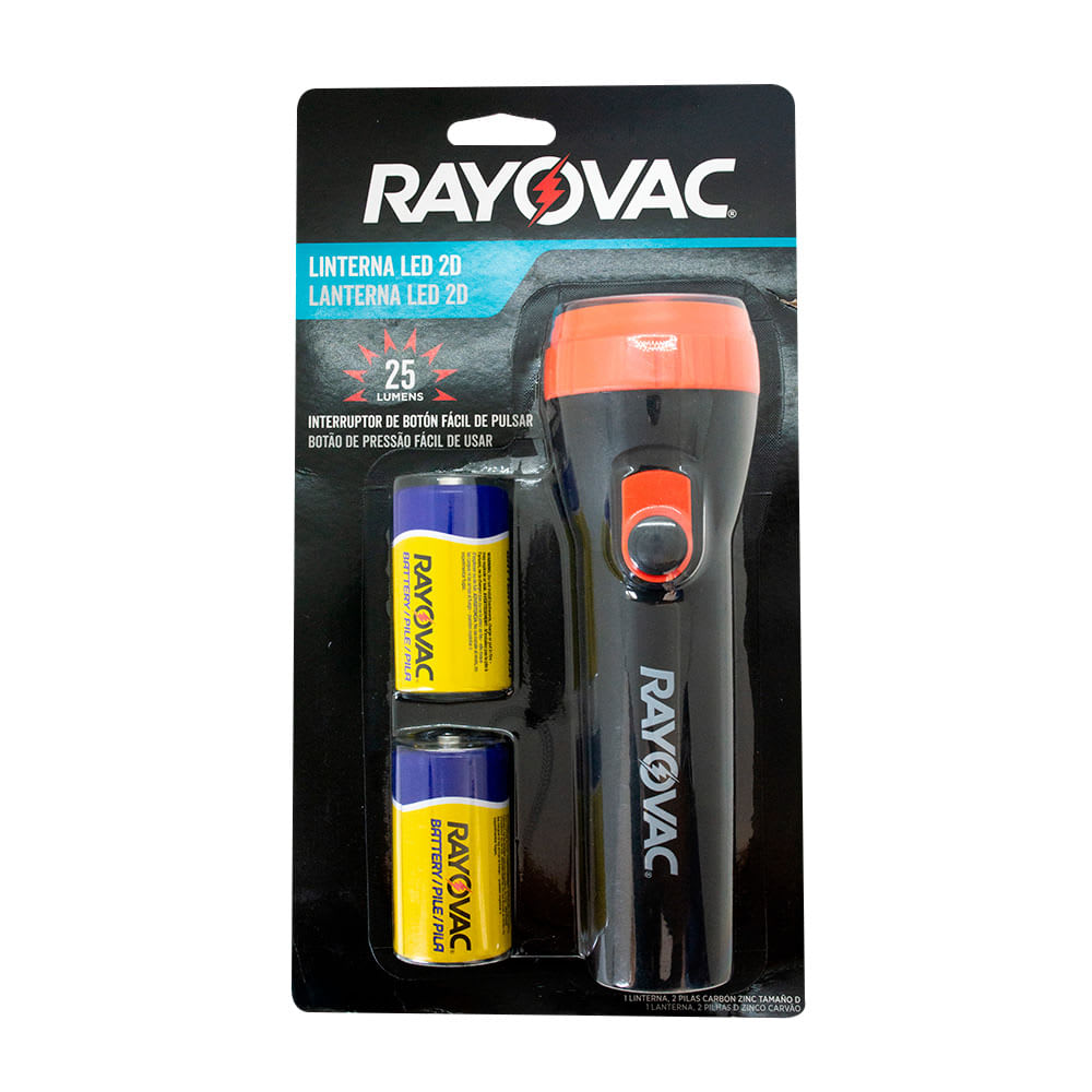 LINTERNA RAYOVAC 2D BLISTER CON PILAS RAYOVAC