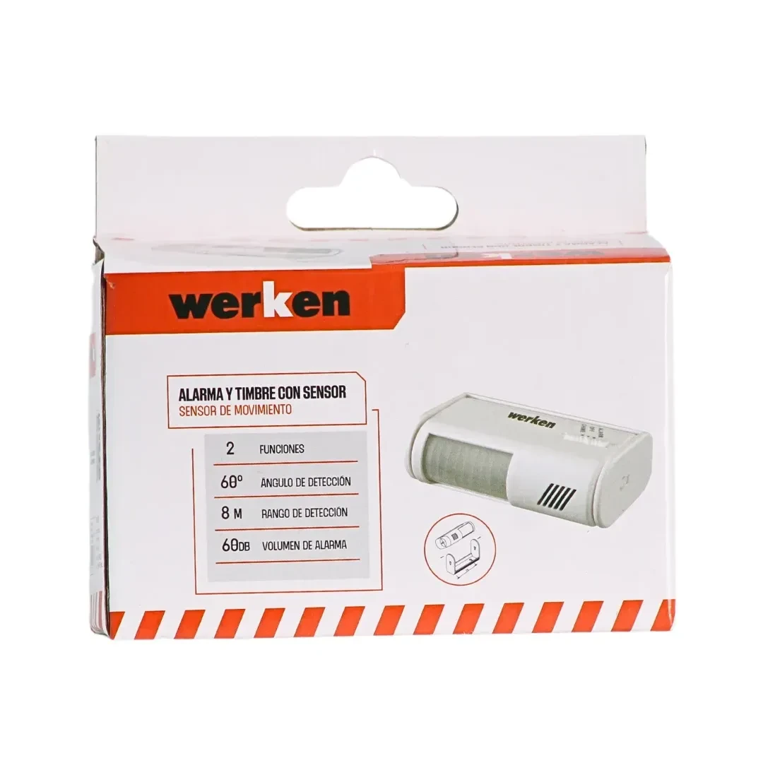 ALARMA CON SENSOR DE MOVIMIENTO BLANCO DE 60 DB WERKEN6