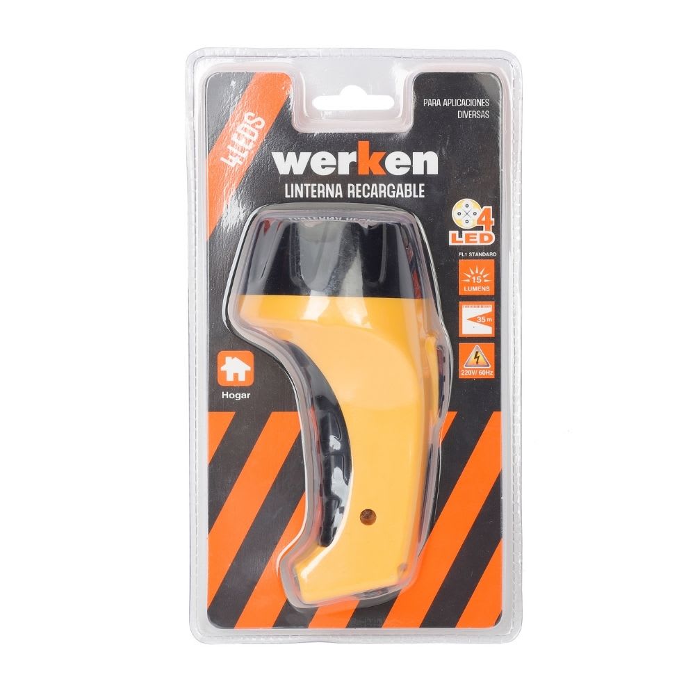 LINTERNA 4 LED RECARGABLE WERKEN1