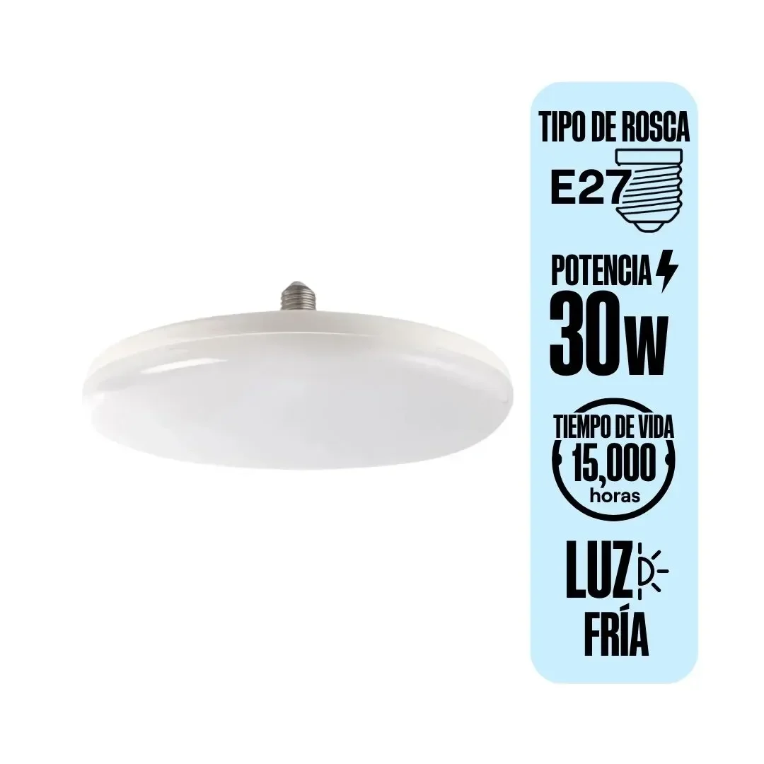 FOCO LED UFO 30W LUZ FRIA E27 ALUMINIO/PVC ORANGE1