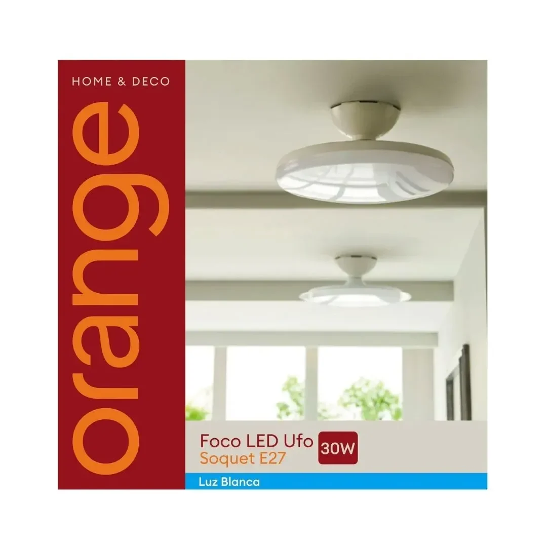 FOCO LED UFO 30W LUZ FRIA E27 ALUMINIO/PVC ORANGE4