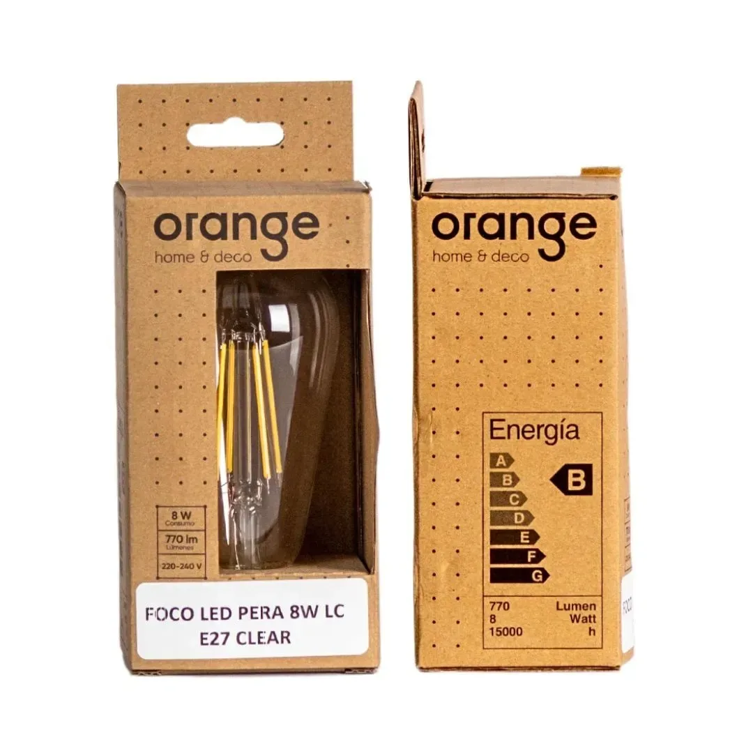 FOCO LED PERA VINTAGE E27 8W LUZ CALIDA ORANGE4