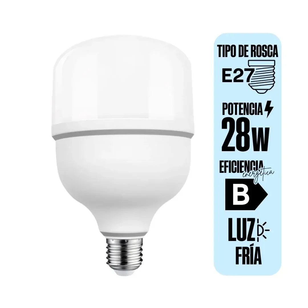 FOCO LED E27 28W HIGH POWER LUZ FRIA ORANGE