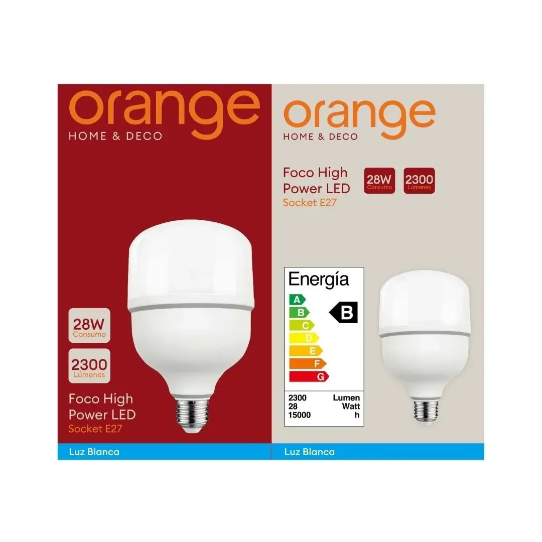 FOCO LED E27 28W HIGH POWER LUZ FRIA ORANGE4
