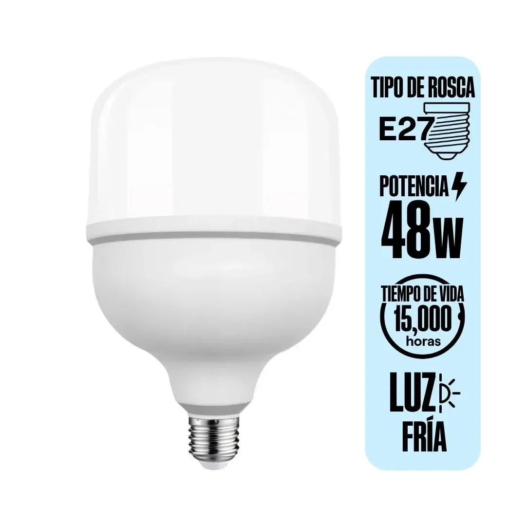 FOCO HIGH POWER LED E27 48W LUZ FRIA ORANGE