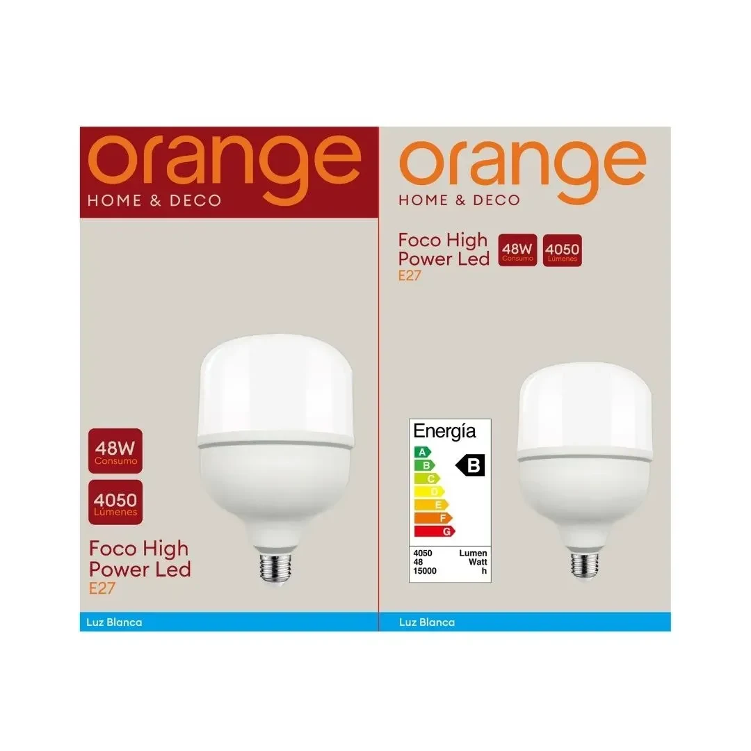 FOCO HIGH POWER LED E27 48W LUZ FRIA ORANGE4