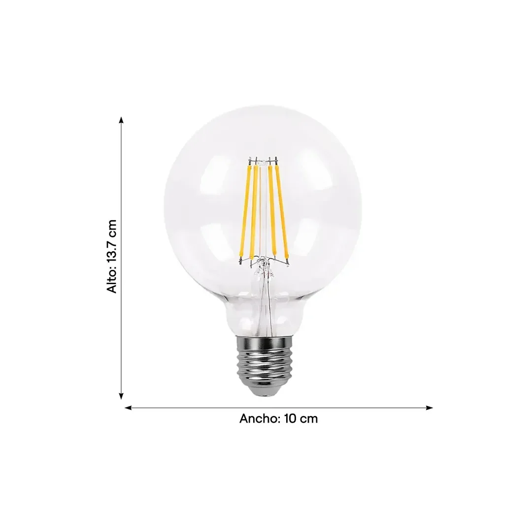 FOCO LED G95 CLEAR E27 7W LUZ CALIDA ORANGE2
