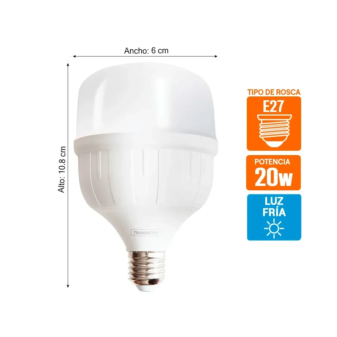 FOCO LED HIGH POWER 20W LUZ BLANCA TRAMONTINA2