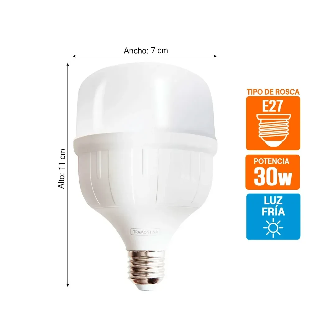 FOCO LED HIGH POWER 30W LUZ BLANCA TRAMONTINA2