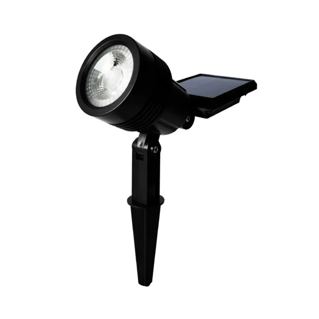 ESTACA LED SOLAR CON PANEL 0.2W 30K NEGRO LIGHTECH