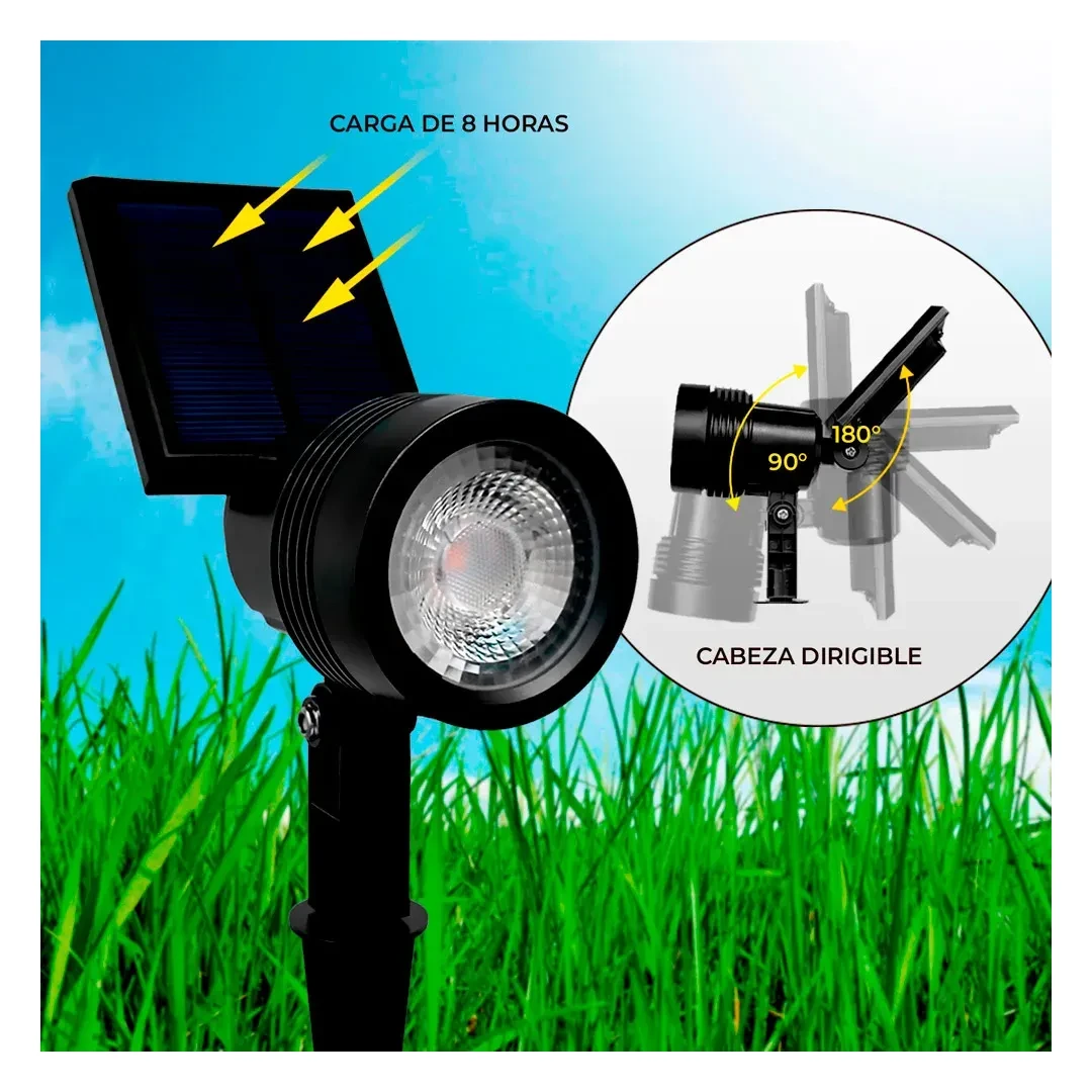 ESTACA LED SOLAR CON PANEL 0.2W 30K NEGRO LIGHTECH4