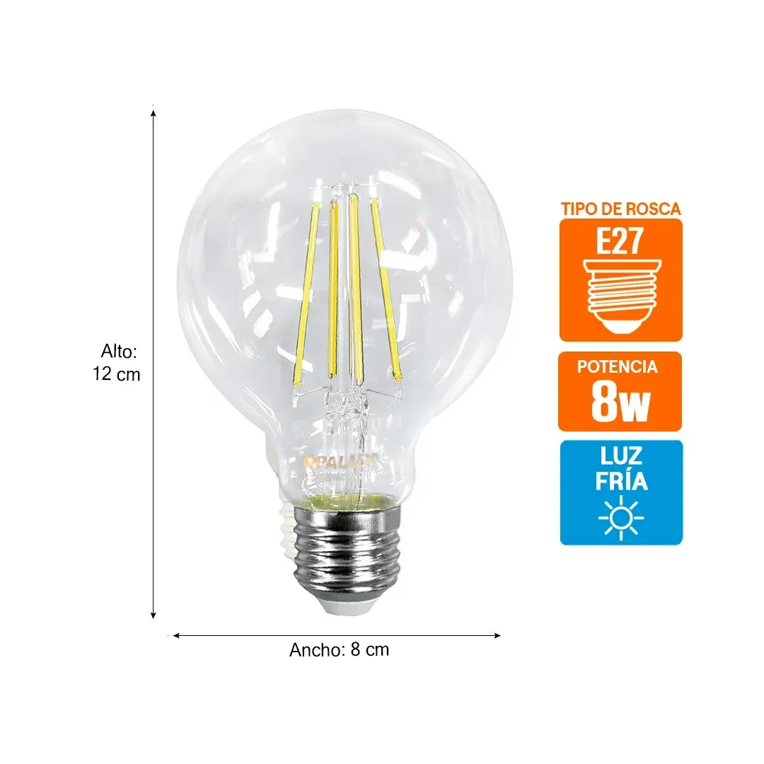 FOCO VINTAGE 8W 7200K E27 OPALUX2