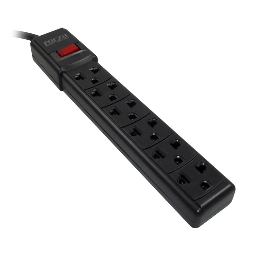 REGLETA EXTENSION FORZA 2200W 6T FORZA PS001B FORZA POWER TECHNOLOGIES
