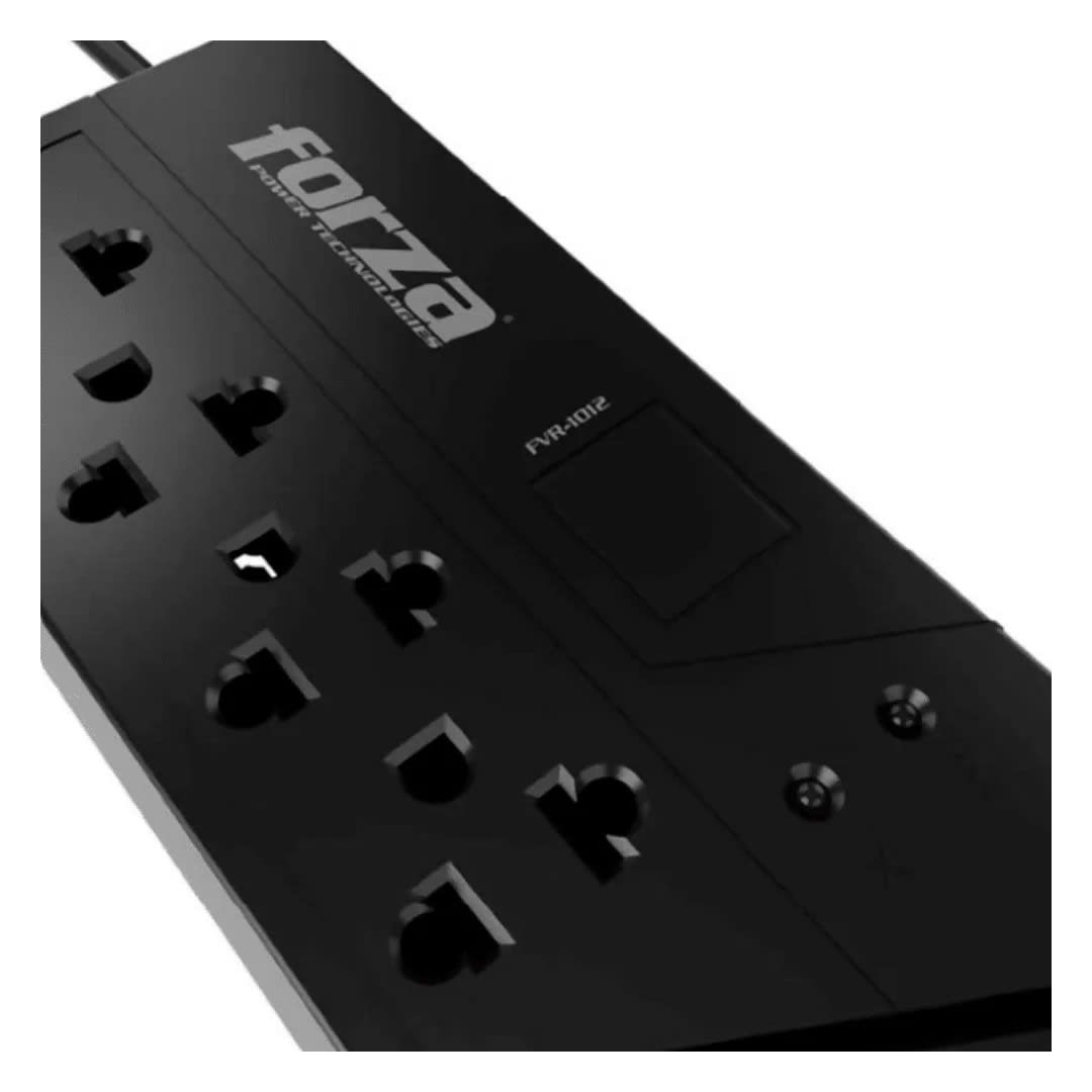ESTABILIZADOR FVR1012 500W NEGRO CON REGULADOR AUTOMATICO DE VOLTAJE FORZA2
