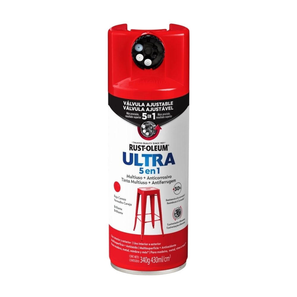 SPRAY ULTRA 5 EN 1 ROJO CEREZA BRILLANTE RUST OLEUM