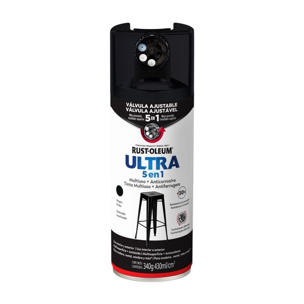 SPRAY ULTRA 5 EN 1 NEGRO SATINADO RUST OLEUM