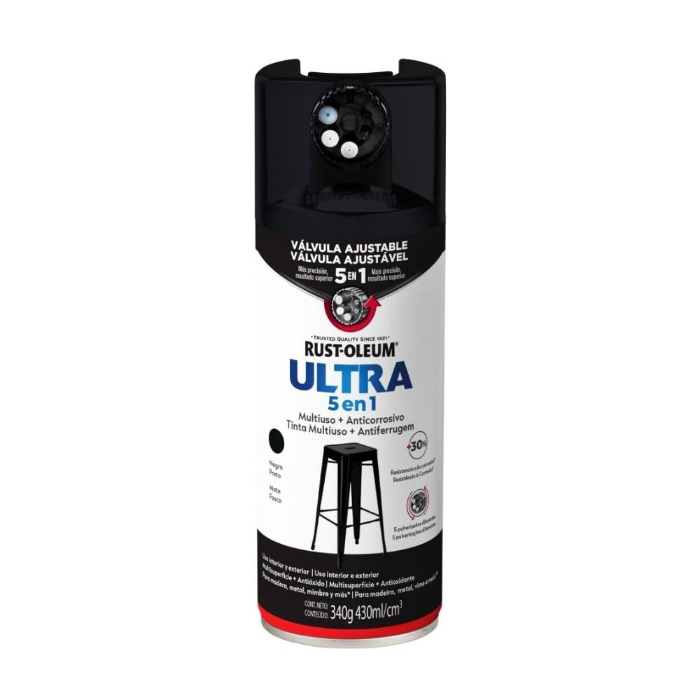 SPRAY 5 EN 1 NEGRO MATE 340G RUST OLEUM