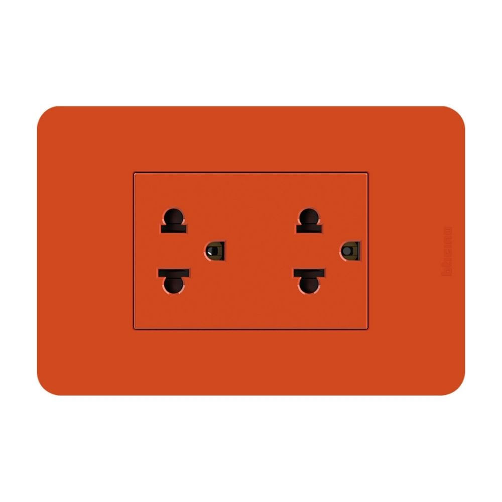 TOMACORRIENTE DUPLEX UNIVERSAL LT NARANJA MATIX GO BTICINO