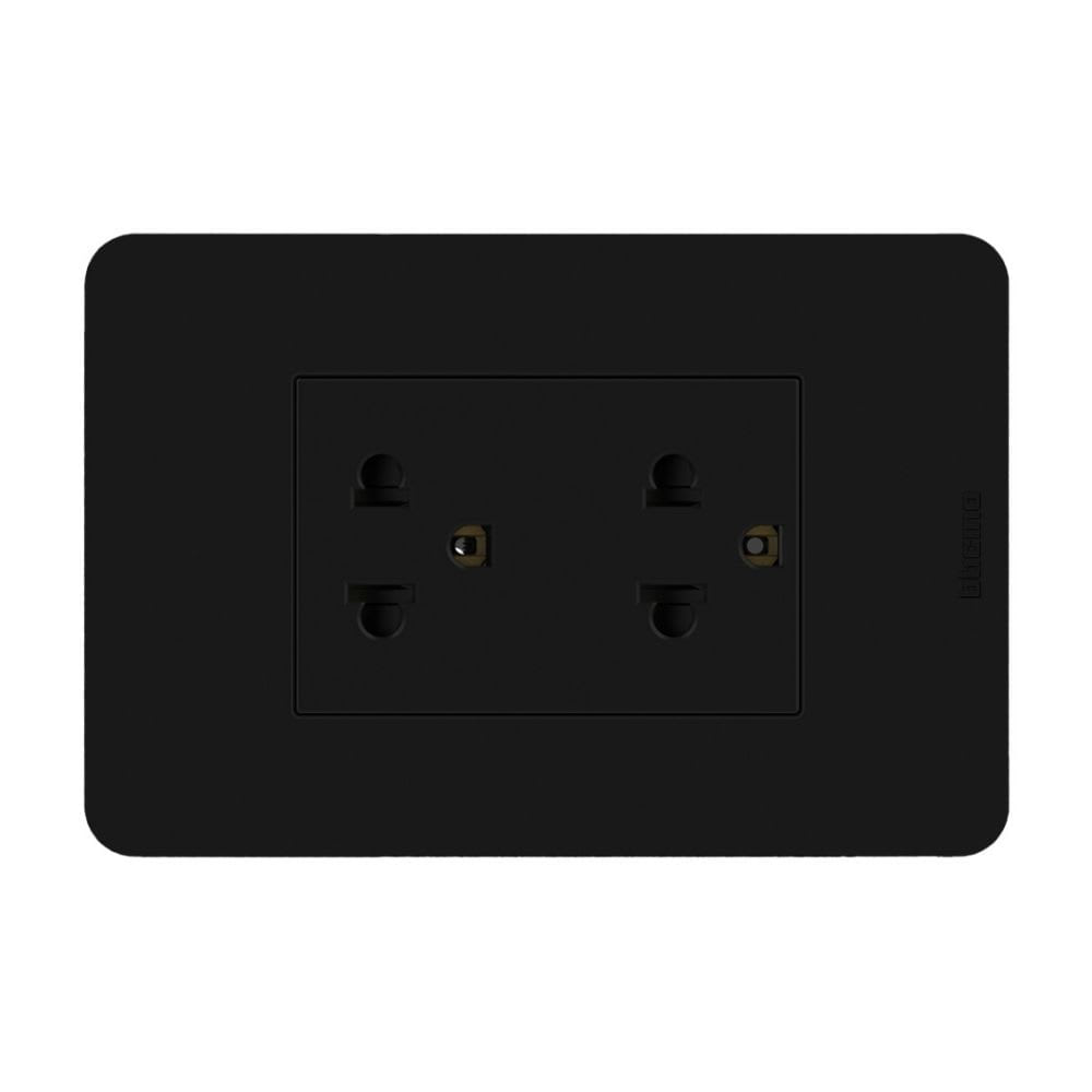TOMACORRIENTE DUPLEX UNIVERSAL LT NEGRO MATIX GO BTICINO