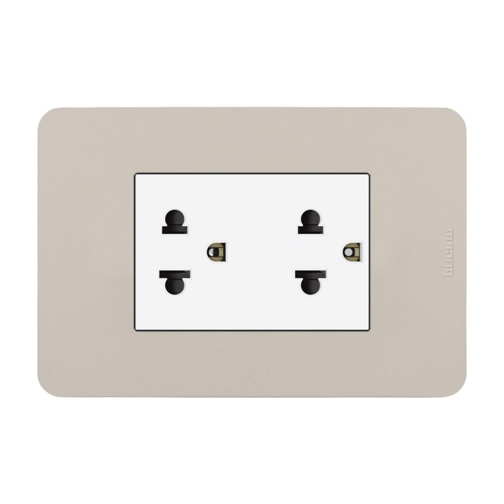 TOMACORRIENTE DOBLE POLICARBONATO MATIX GO BEIGE 220V BTICINO
