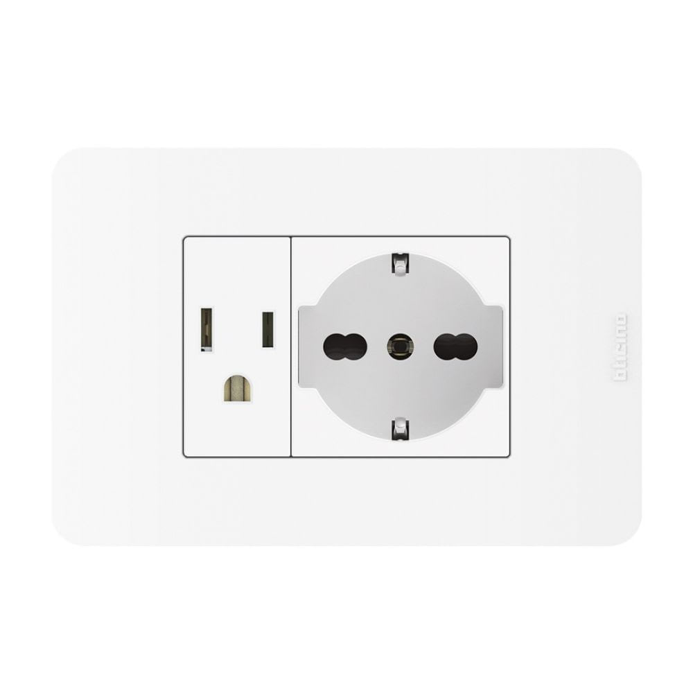 TOMACORRIENTE AMERICANO MATIX GO BLANCO POLICARBONATO 15A 220V BTICINO