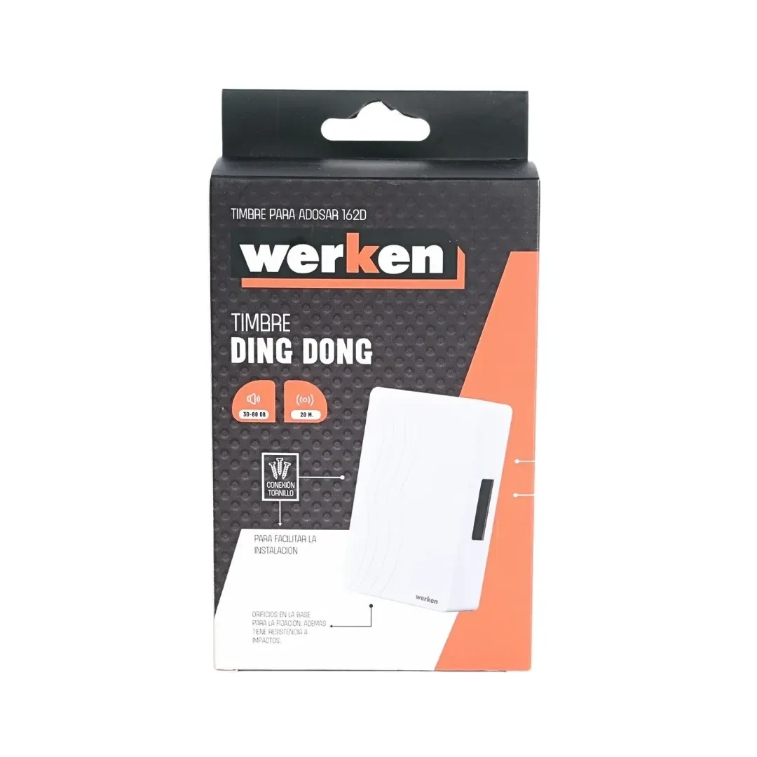 TIMBRE DING DONG 162D POLICARBONATO INALAMBRICO WERKEN4
