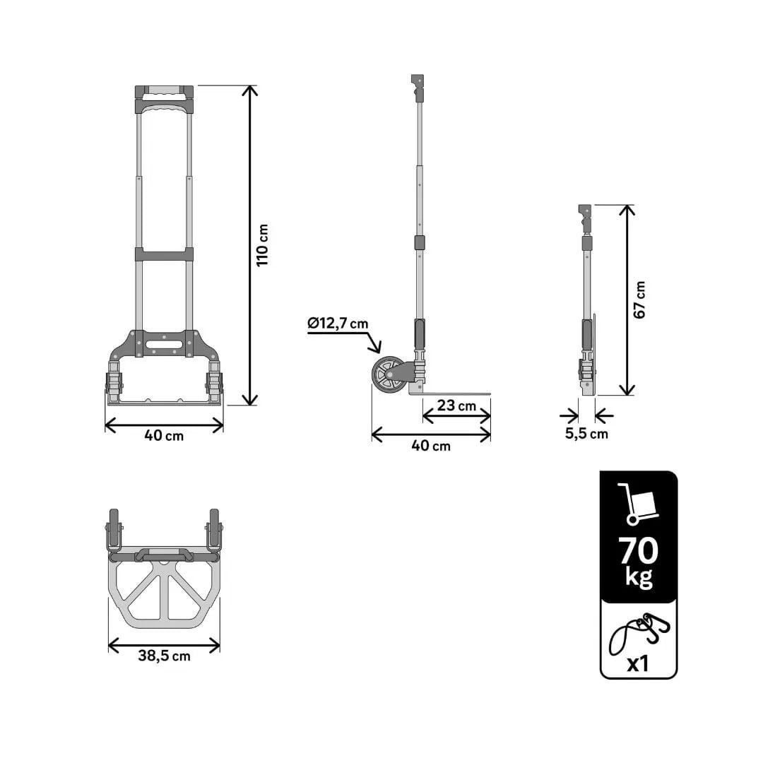 CARRO PLEGABLE 70KG ALUMINIO STANDERS12
