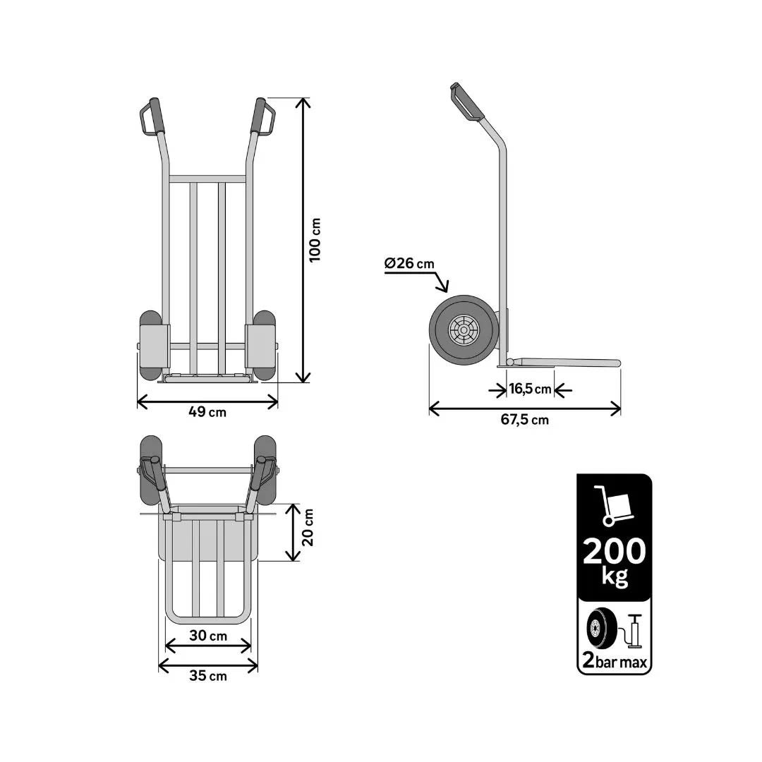 CARRO DE CARGA 200KG STANDERS16