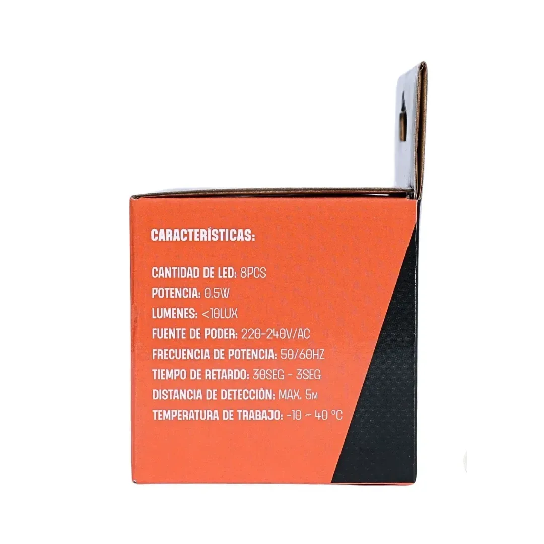 LUZ DE NOCHE 8 LED SENSOR DE MOVIMIENTO PIR WERKEN6