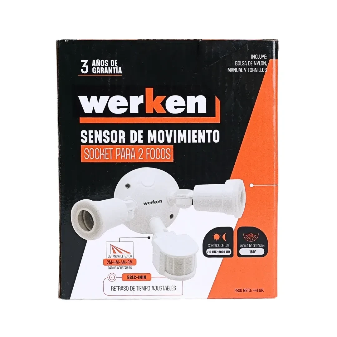 SENSOR DE MOVIMIENTO LXPR62 POLICARBONATO IP44 WERKEN4