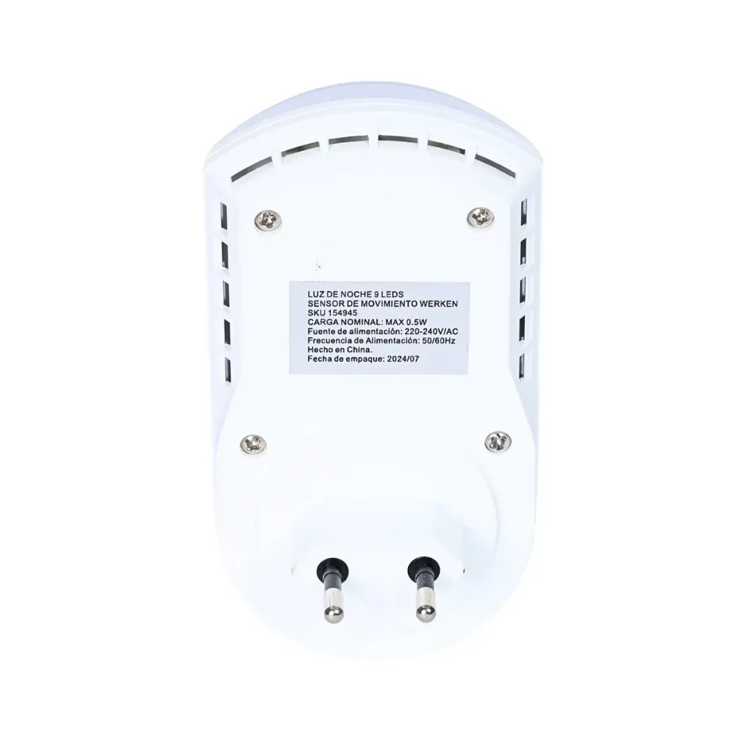 LUZ DE NOCHE 9 LED SENSOR DE MOVIMIENTO PIR WERKEN5