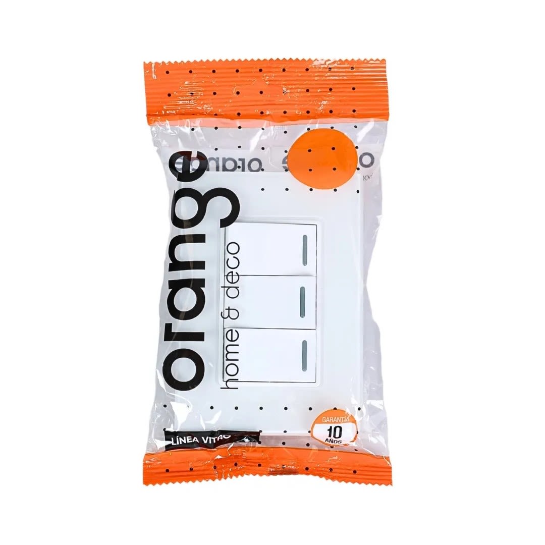 PLACA ARMADA INTERRUPTOR TRIPLE VITRO BLANCO ORANGE4