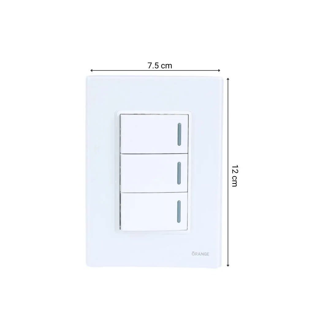 PLACA ARMADA INTERRUPTOR TRIPLE VITRO BLANCO ORANGE6