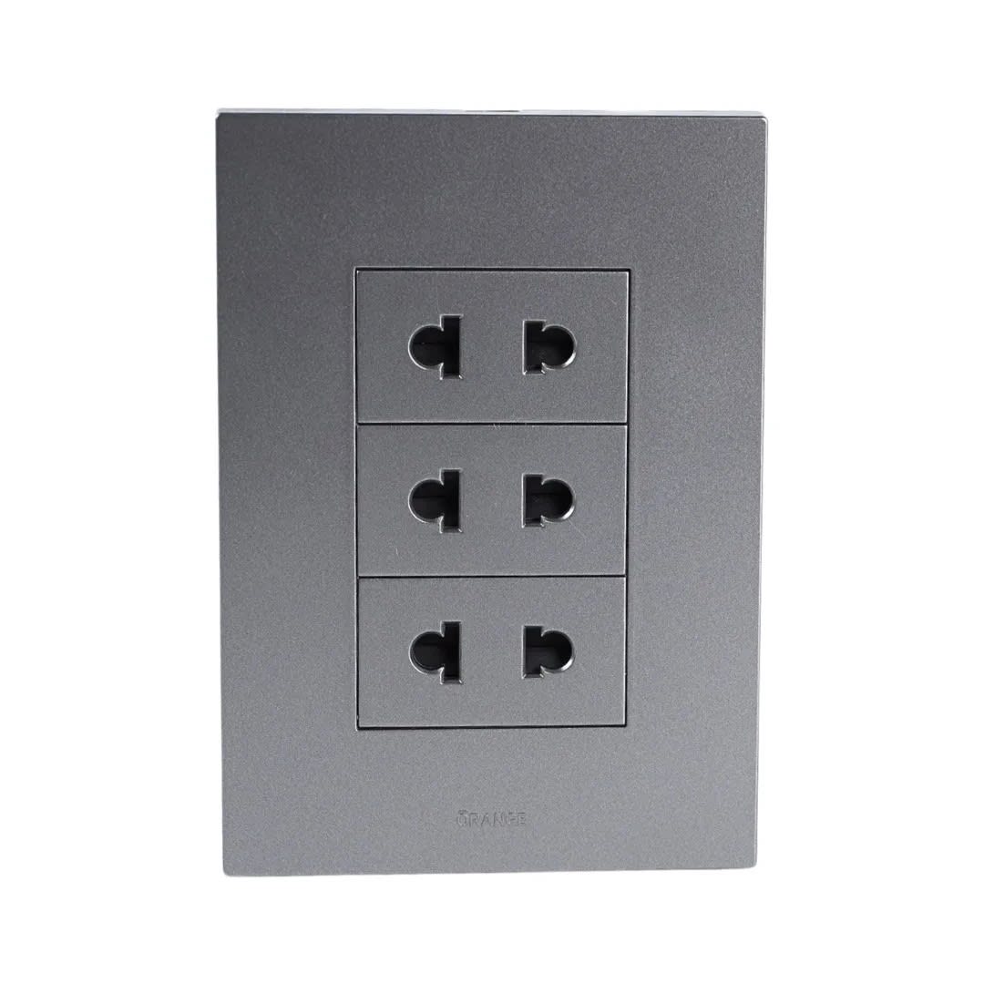 PLACA ARMADA TOMACORRIENTE TRIPLE UNIVERSAL MATTE TERRA ORANGE3