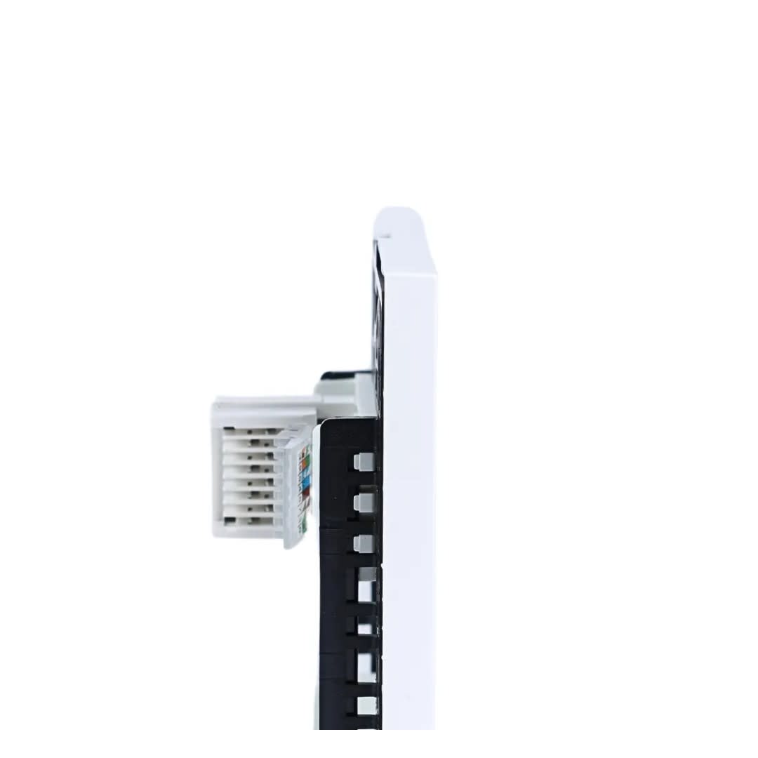 PLACA ARMADA TOMA TV TIPO F + TOMA RJ-45 CAT6 MATTE BLANCO ORANGE4