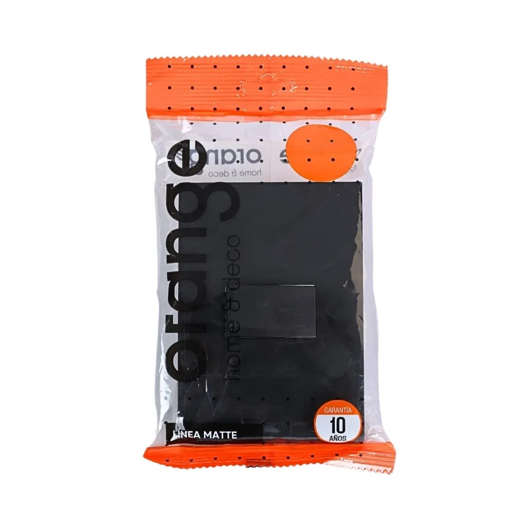 PLACA ARMADA CONMUTADOR SIMPLE MATTE NEGRO ORANGE3