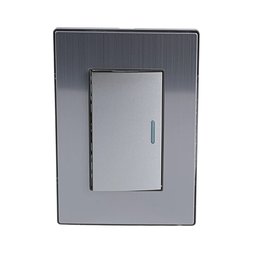 PLACA ARMADA INTERRUPTOR SIMPLE ACERO INOXIDABLE ORANGE2