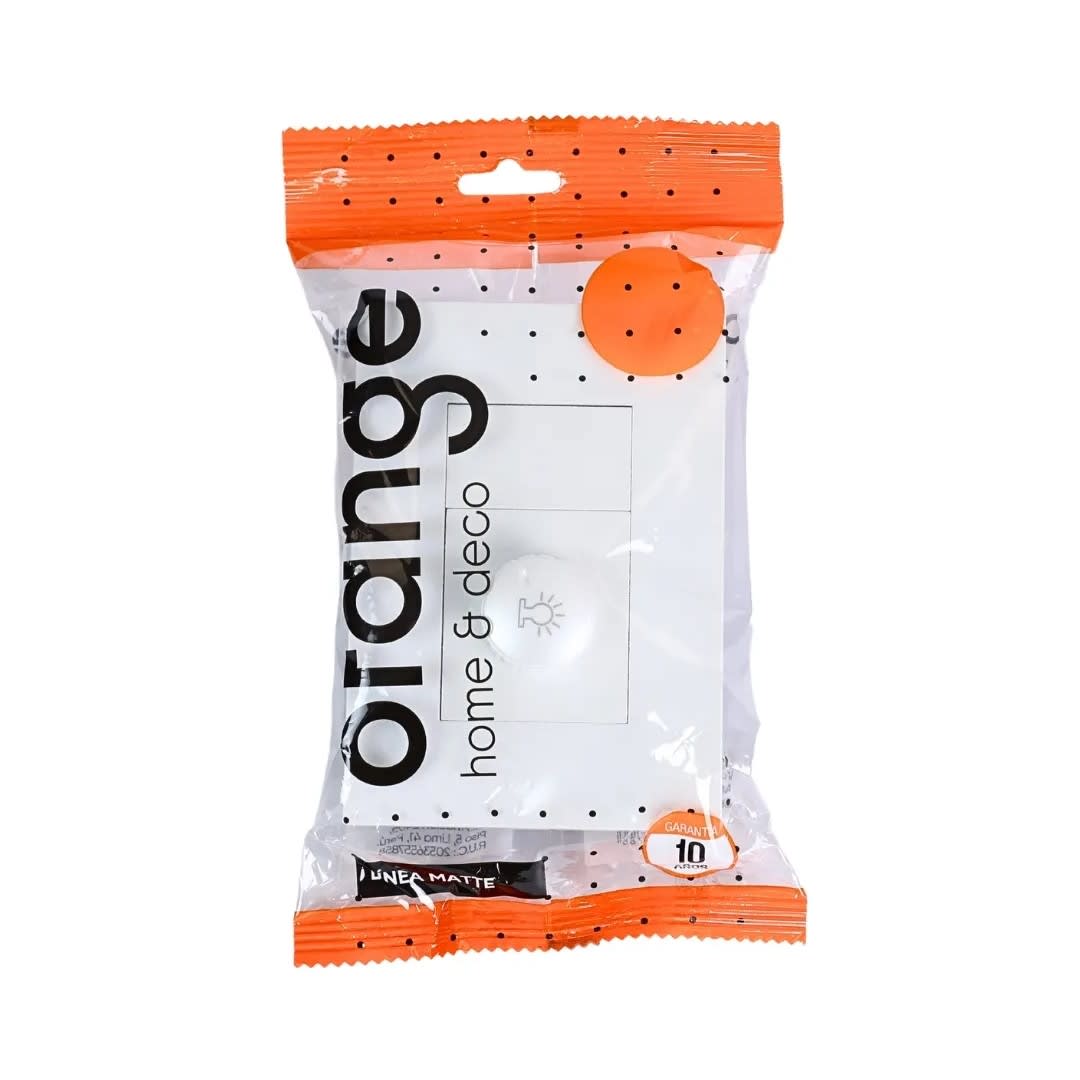 PLACA ARMADA INTERRUPTOR DIMMER MATTE BLANCO ORANGE5