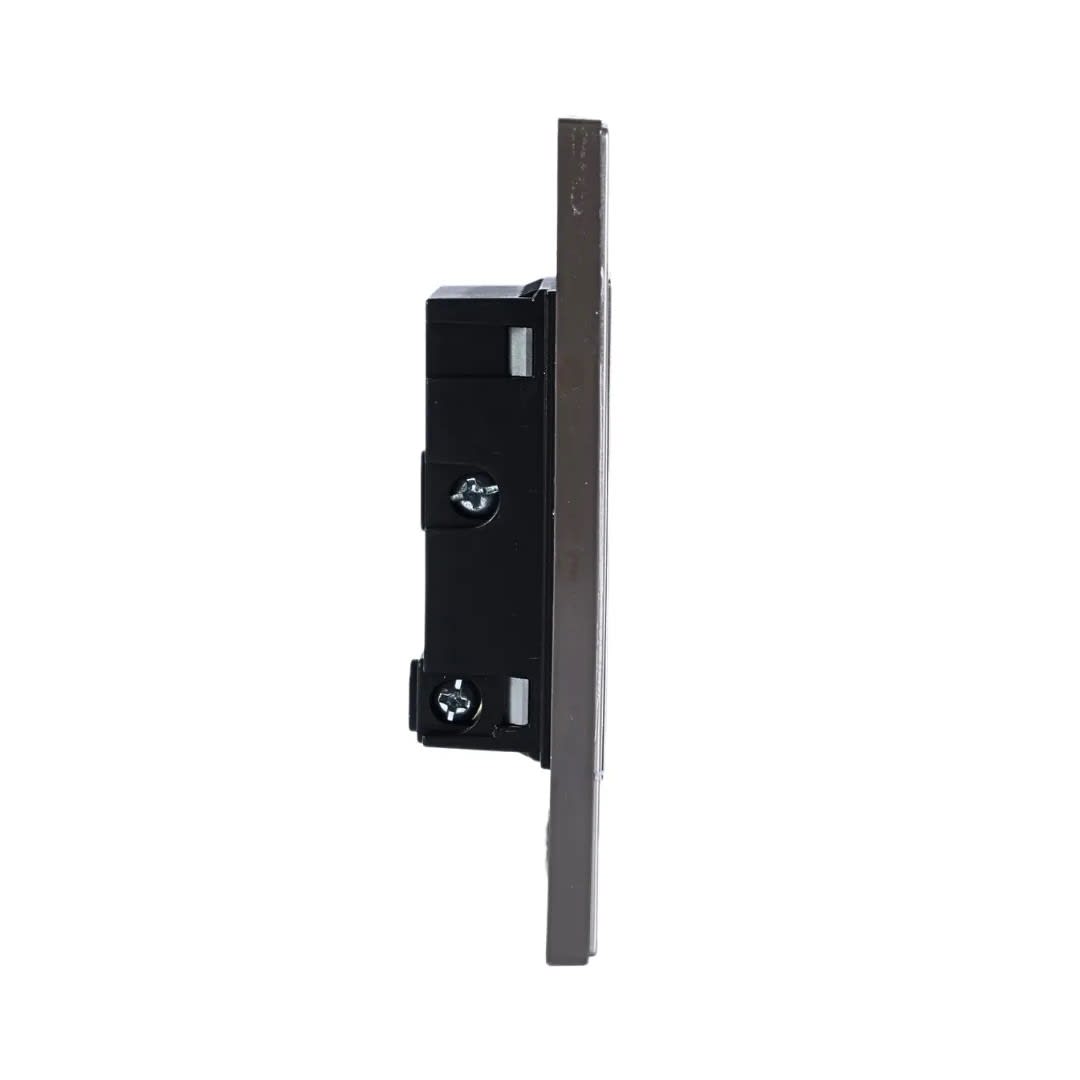 PLACA ARMADA TOMACORRIENTE DOBLE UNIVERSAL ACERO INOXIDABLE LT ORANGE1