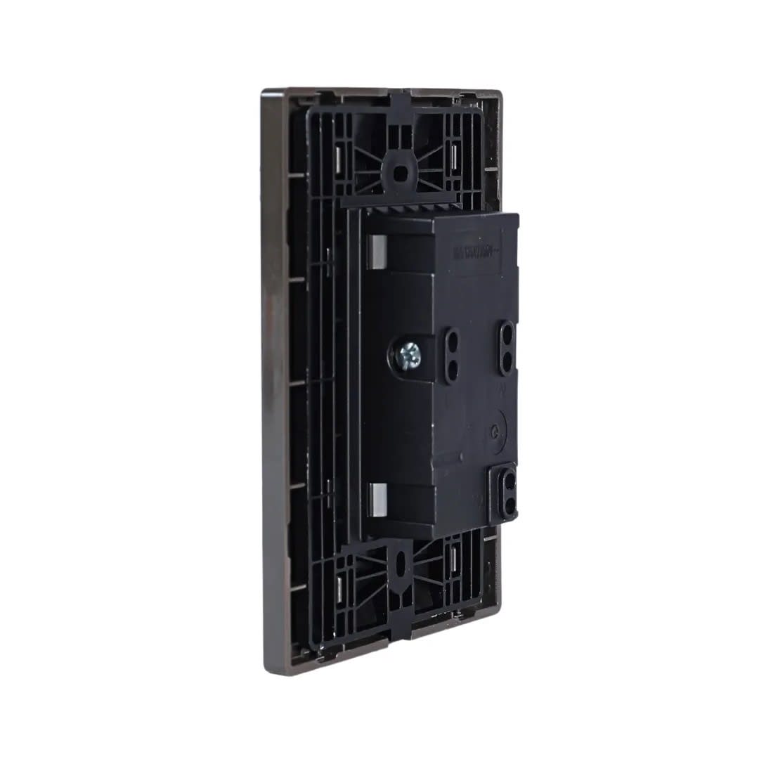 PLACA ARMADA TOMACORRIENTE DOBLE UNIVERSAL ACERO INOXIDABLE LT ORANGE2