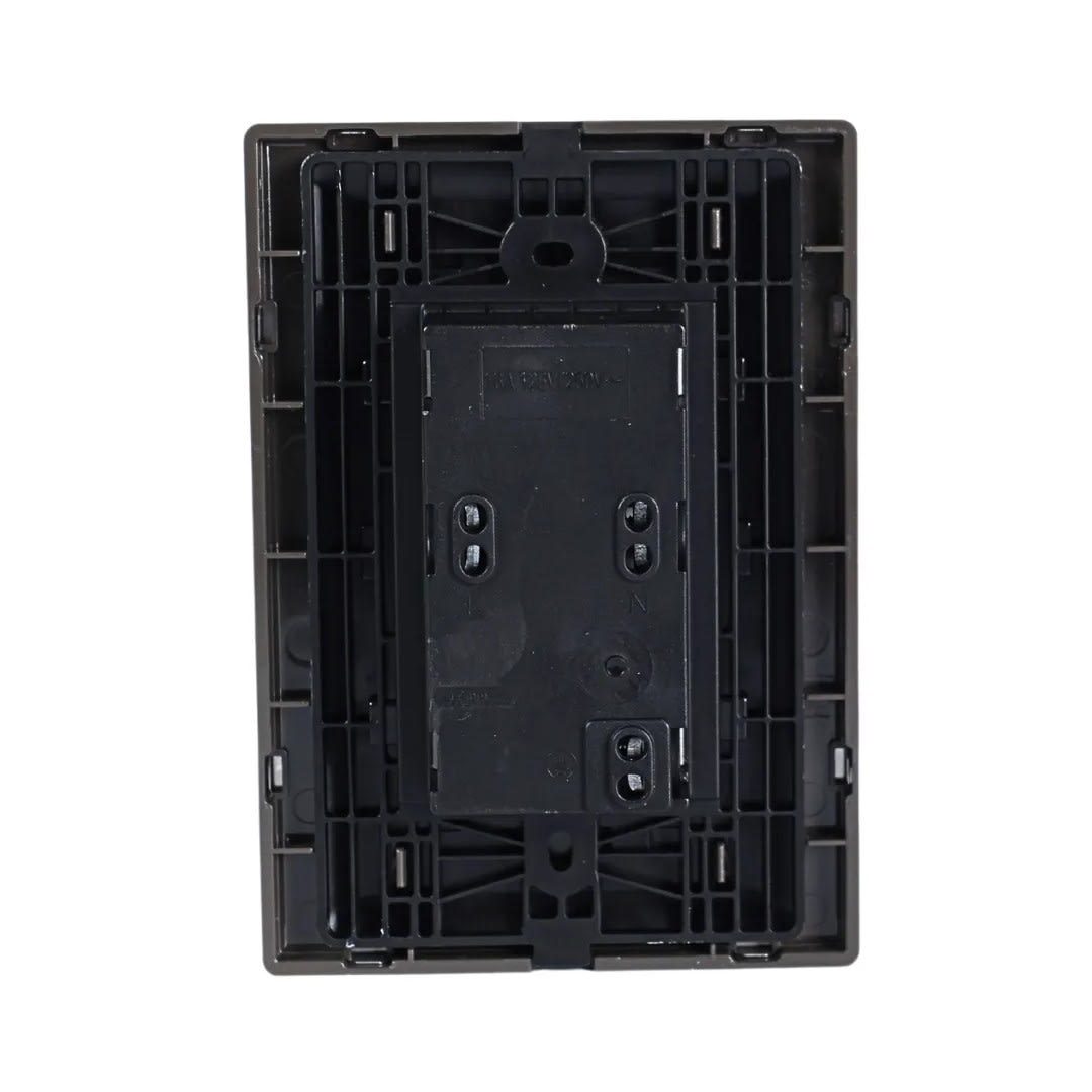 PLACA ARMADA TOMACORRIENTE DOBLE UNIVERSAL ACERO INOXIDABLE LT ORANGE3