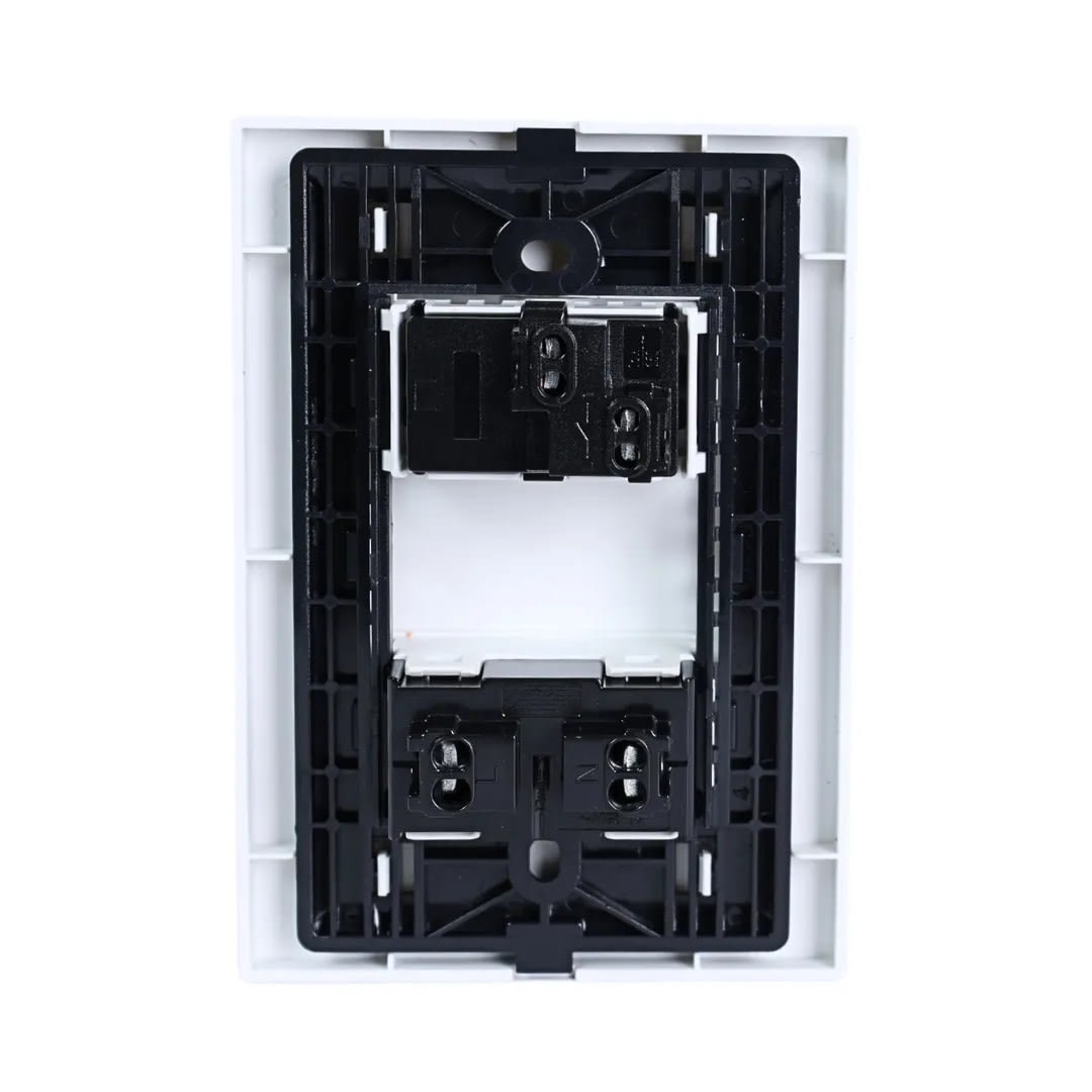 PLACA ARMADA INTERRUPTOR + TOMACORRIENTE MATTE BLANCO ORANGE2