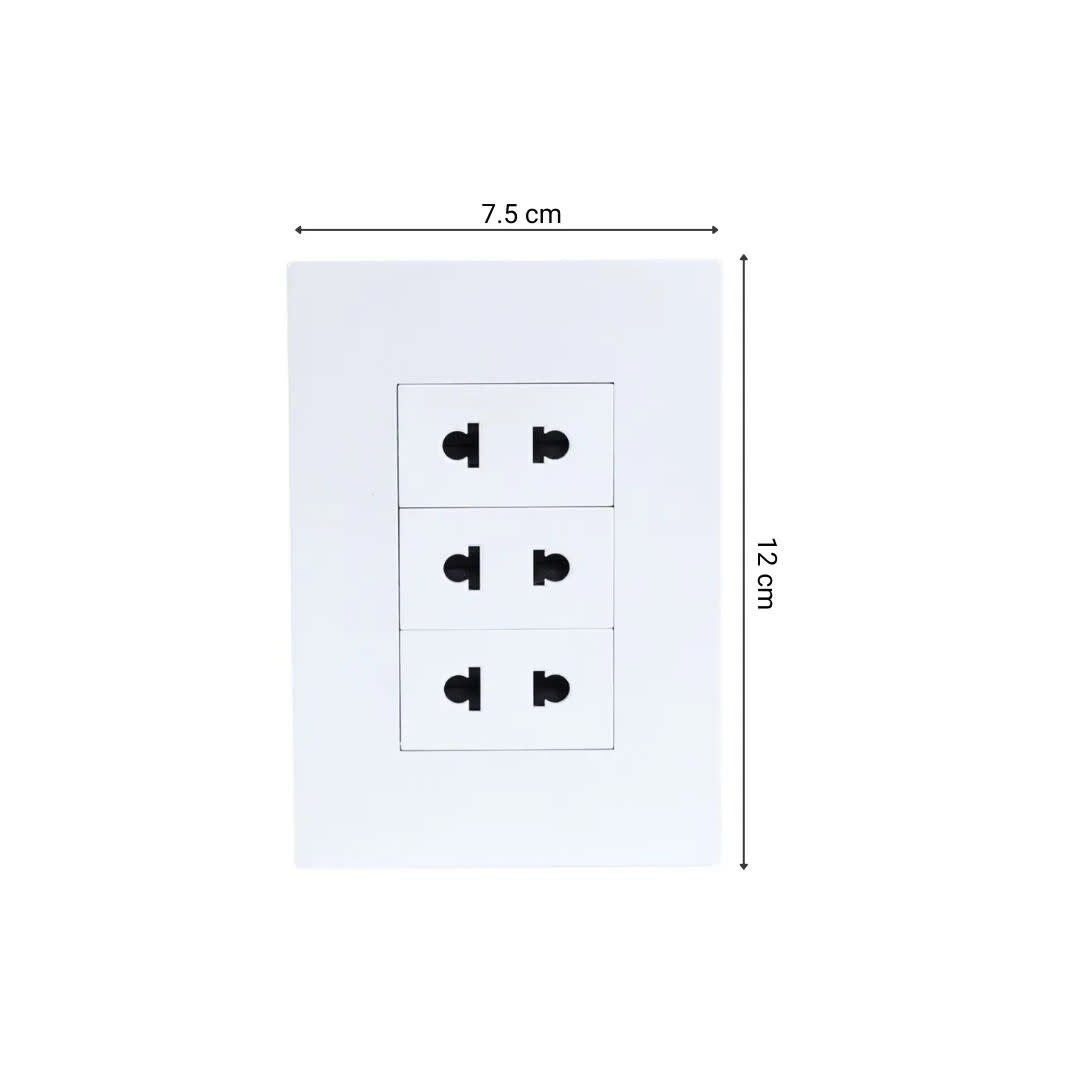 PLACA ARMADA TOMACORRIENTE TRIPLE UNIVERSAL MATTE BLANCO ORANGE7