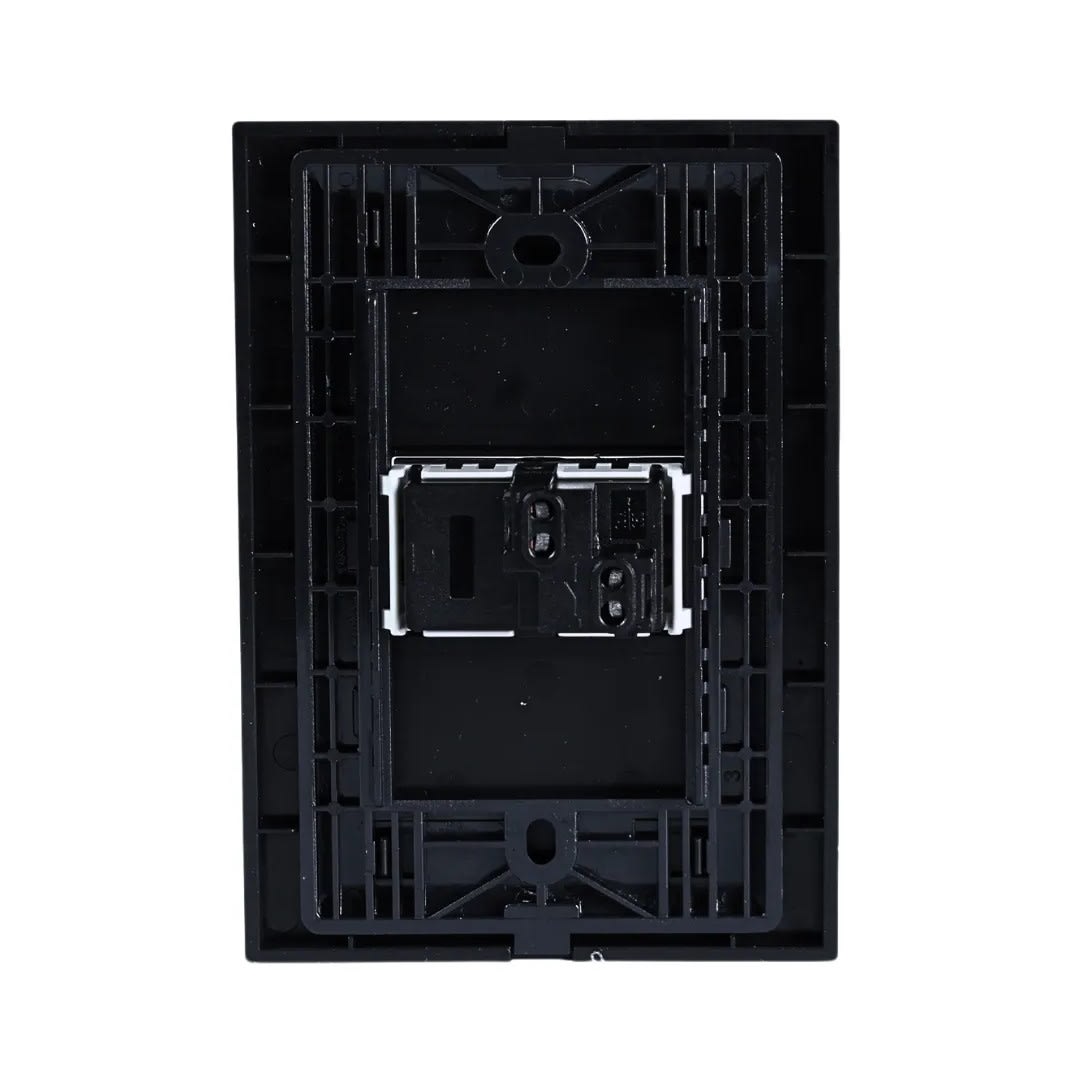 PLACA ARMADA INTERRUPTOR SIMPLE MATTE NEGRO ORANGE2