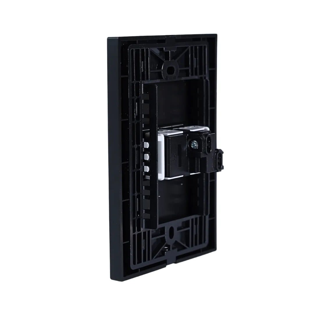 PLACA ARMADA INTERRUPTOR SIMPLE MATTE NEGRO ORANGE3