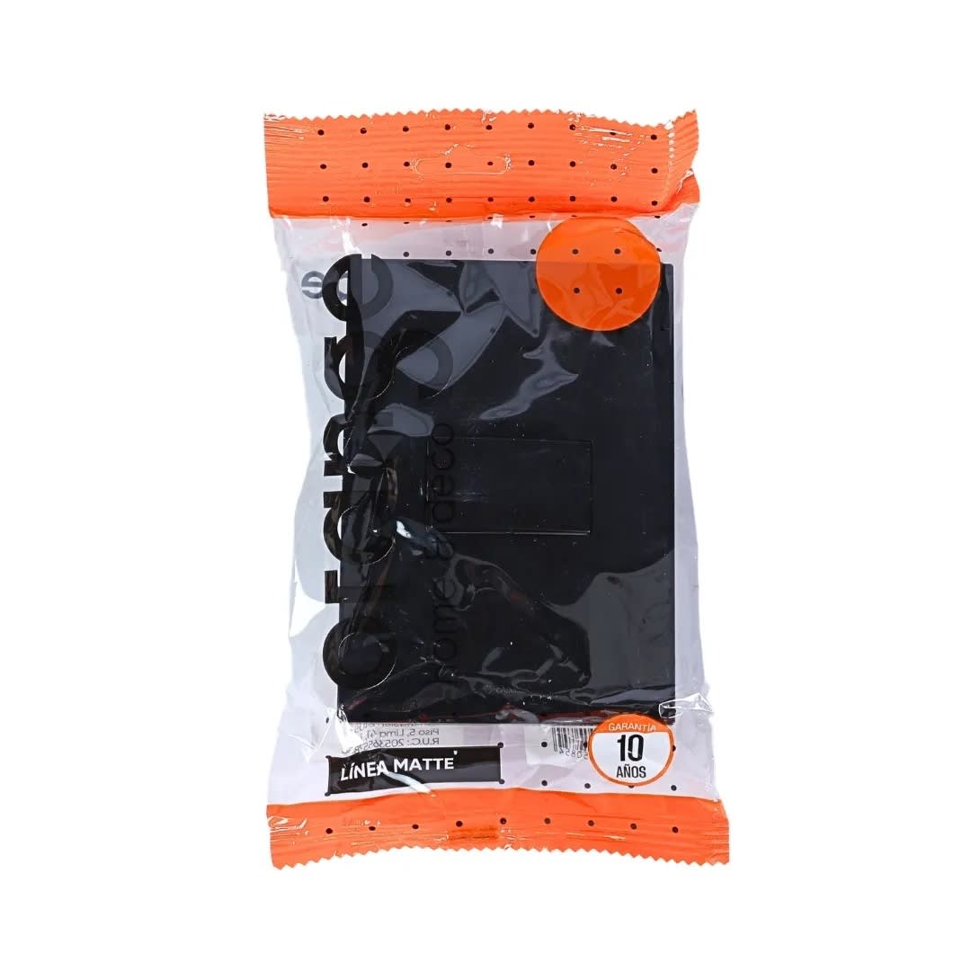 PLACA ARMADA INTERRUPTOR SIMPLE MATTE NEGRO ORANGE5