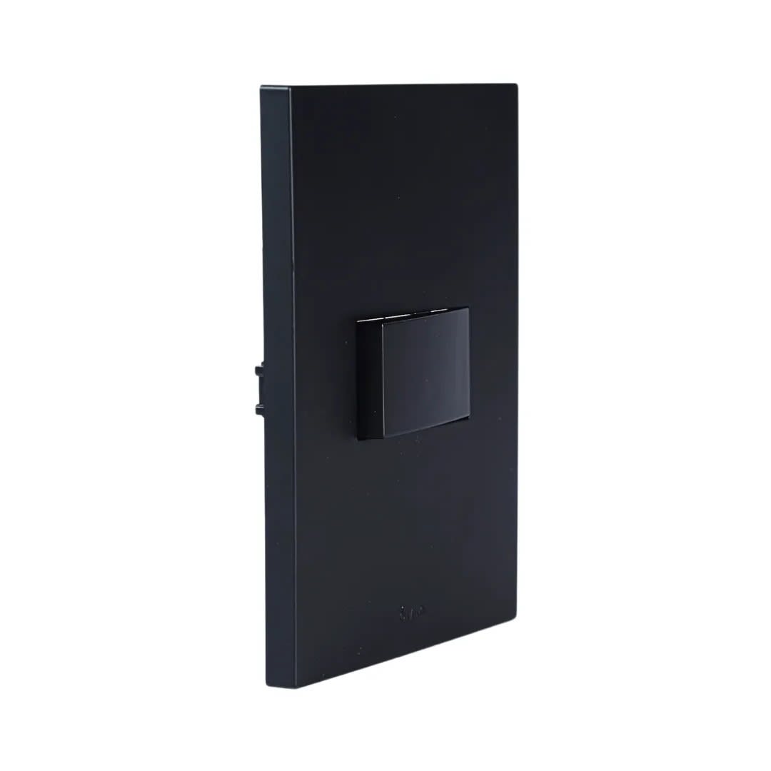 PLACA ARMADA INTERRUPTOR SIMPLE MATTE NEGRO ORANGE6