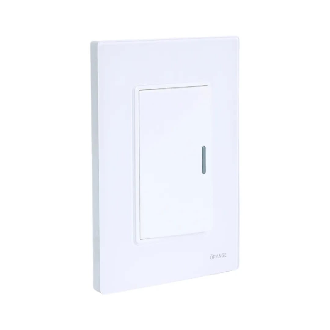 PLACA ARMADA CONMUTADOR SIMPLE VITRO BLANCO ORANGE1
