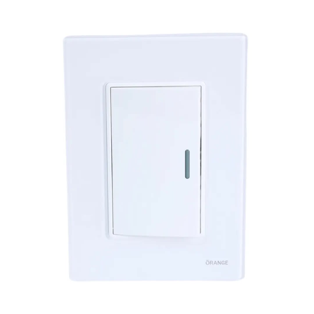 PLACA ARMADA CONMUTADOR SIMPLE VITRO BLANCO ORANGE5